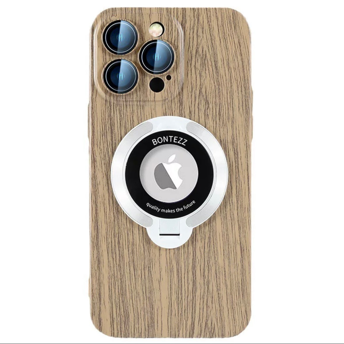 Wood grain magsafe bracket mobile phone case Apple_Shopier