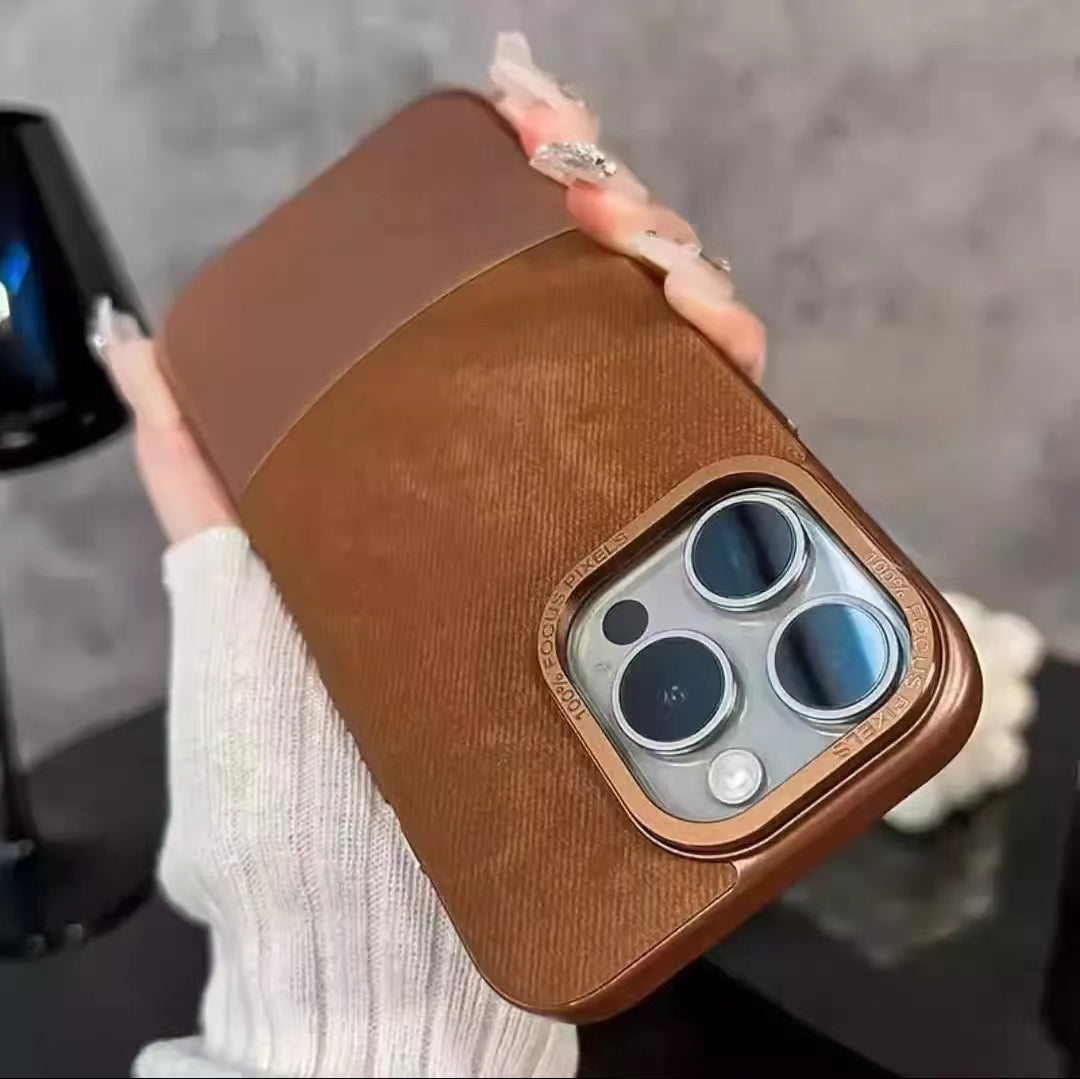Color block flannel phone case