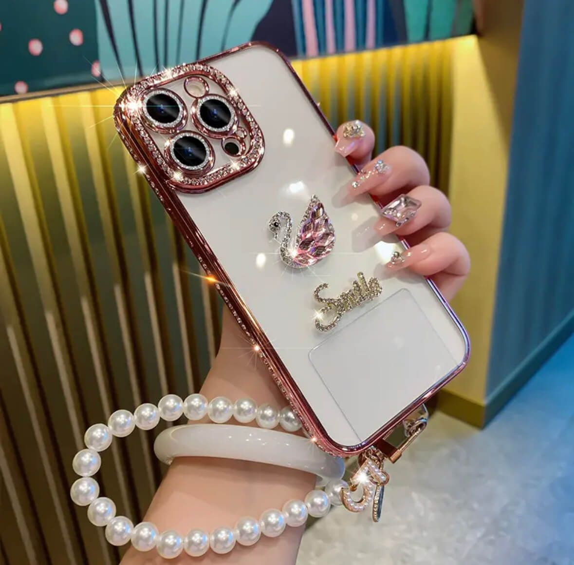 Little Swan Diamond Lens Phone Case Apple_Shopier