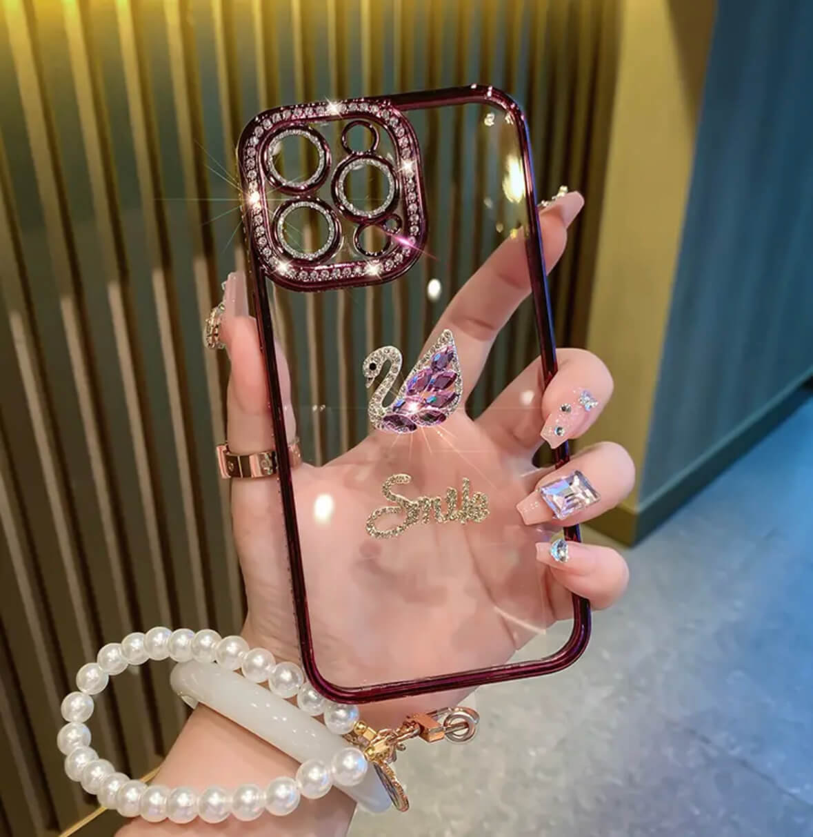 Little Swan Diamond Lens Phone Case Apple_Shopier