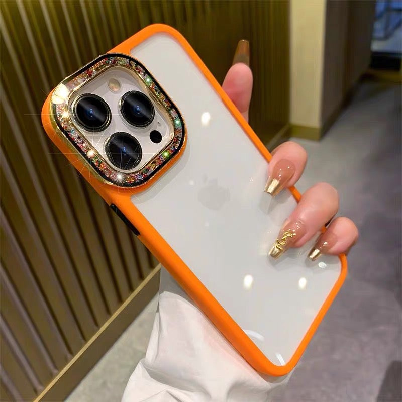 Colorful glazed beads transparent mobile phone case Apple_Shopier