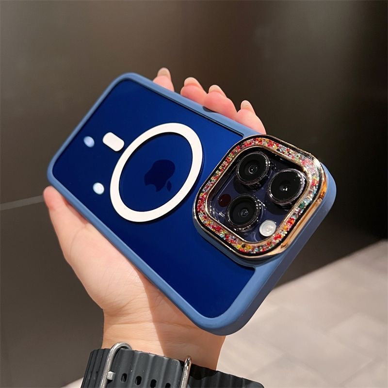 Colorful glazed beads transparent mobile phone case Apple_Shopier