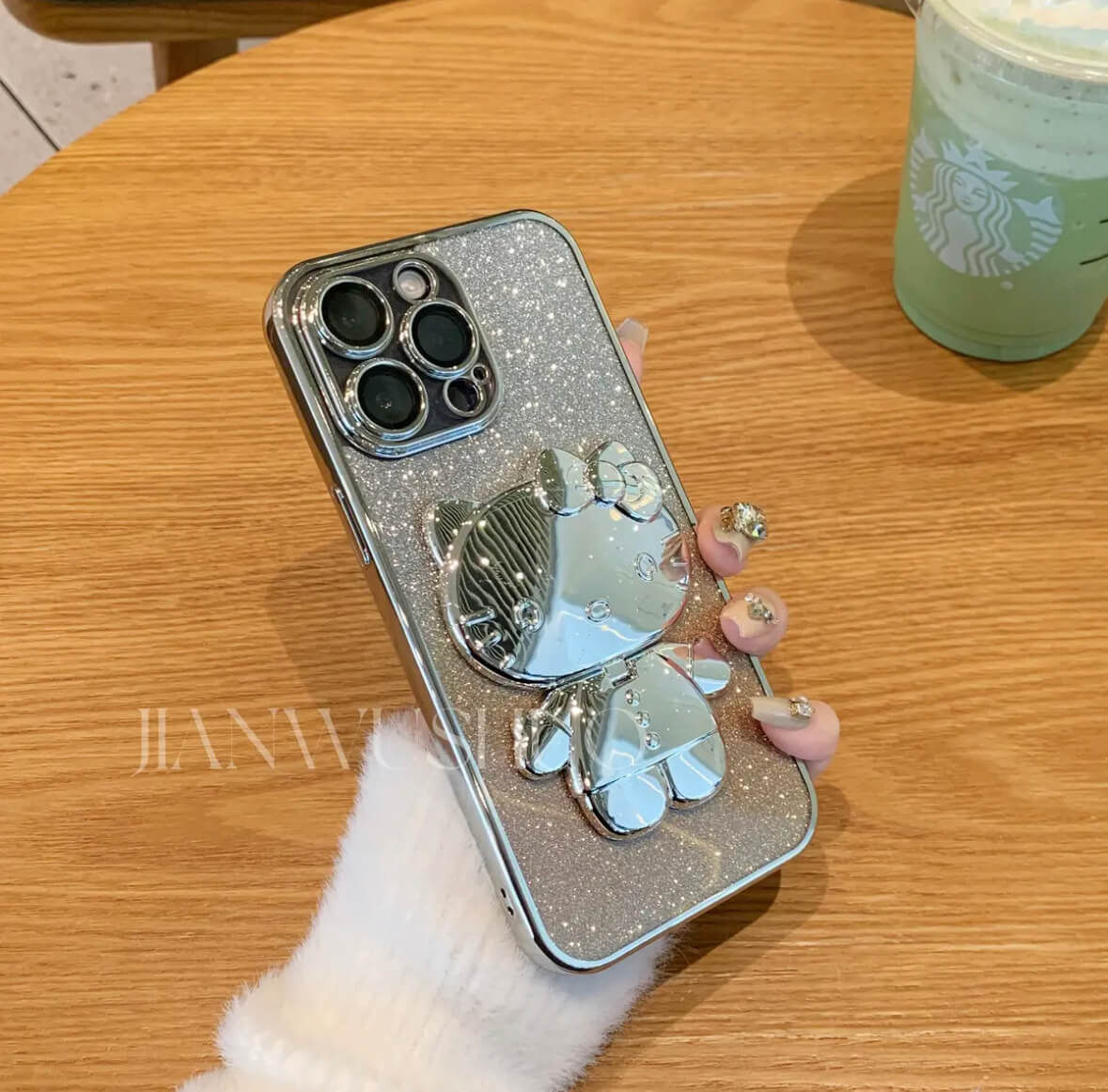 Cat Gradient Stand + Mirror Phone Case Apple_Shopier