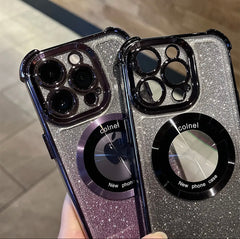 Transparent Sequin MagSafe Four Corners Shockproof Phone Case Apple_Shopier
