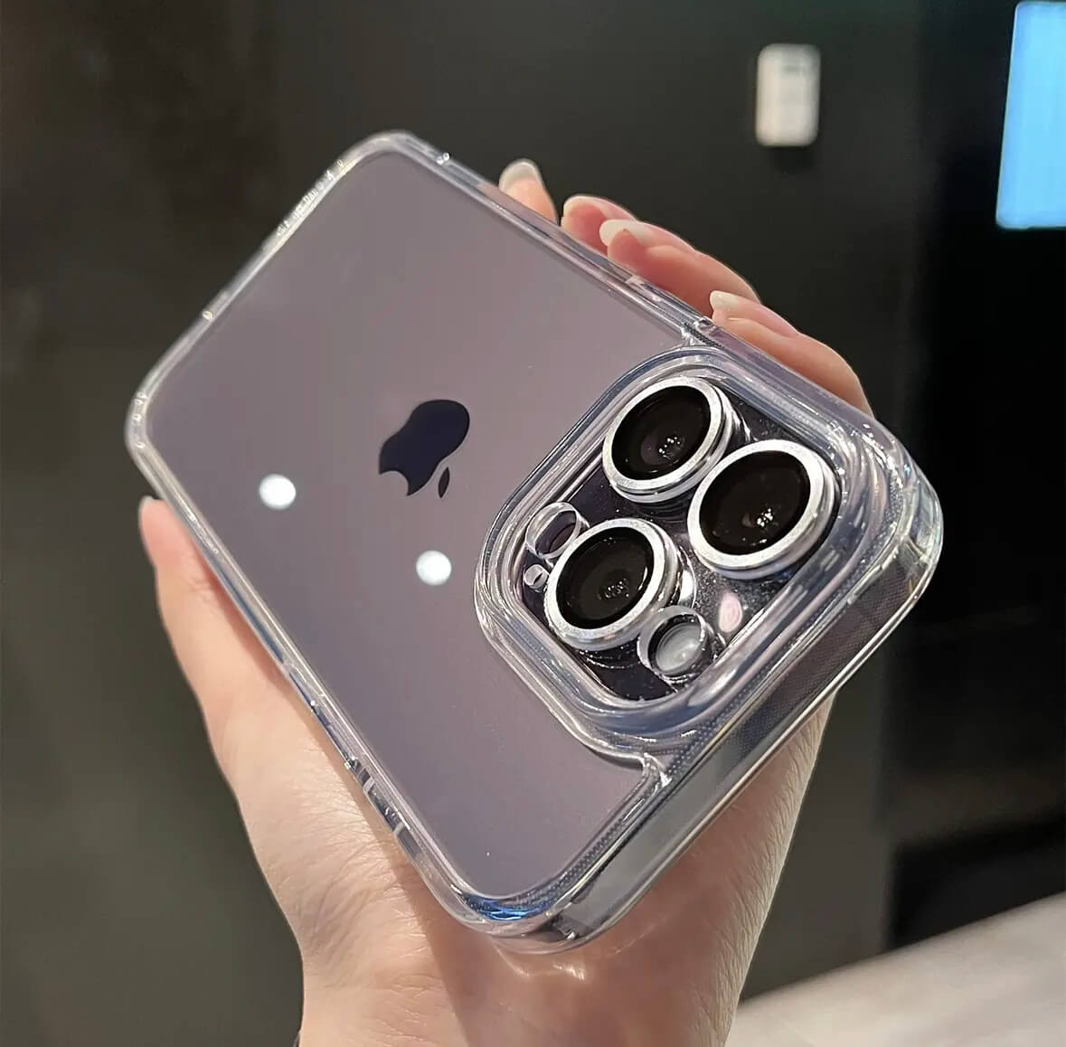 Transparent Metal Lens Silicone Phone Case Apple_Shopier