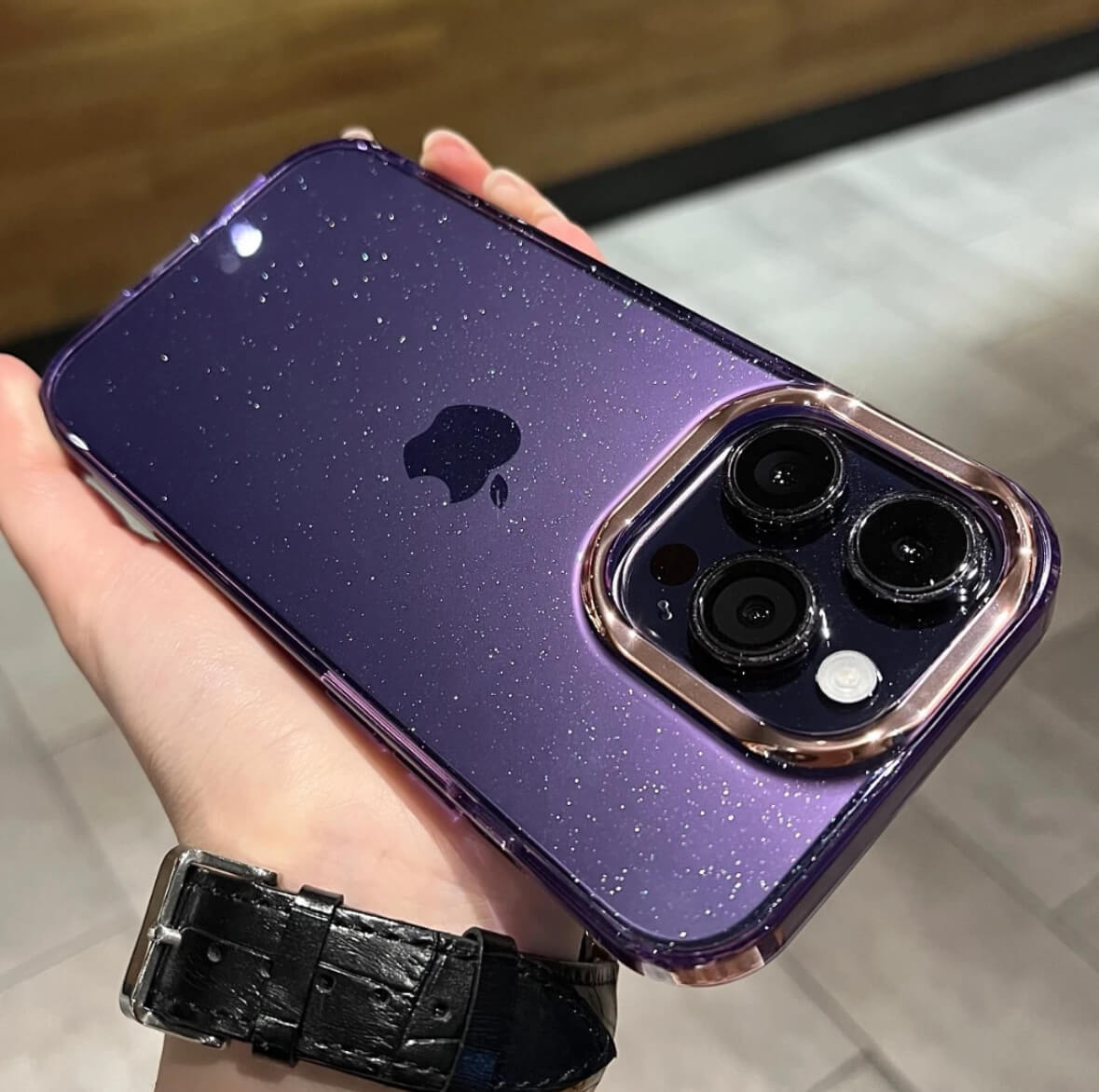 Transparent Shiny Metal Lens Frame Anti-Shock Phone Case Apple_Shopier