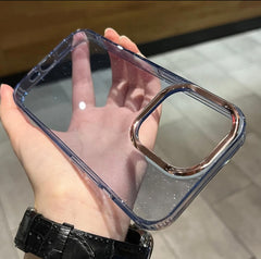 Transparent Shiny Metal Lens Frame Anti-Shock Phone Case Apple_Shopier