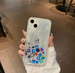 Transparent Quicksand Starry Night APP Phone Case Apple_Shopier