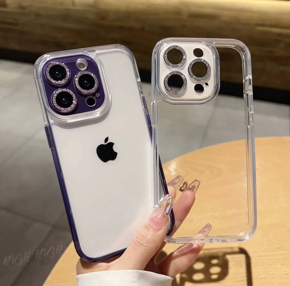Transparent Gradient Fine Glitter Diamond Phone Case Apple_Shopier