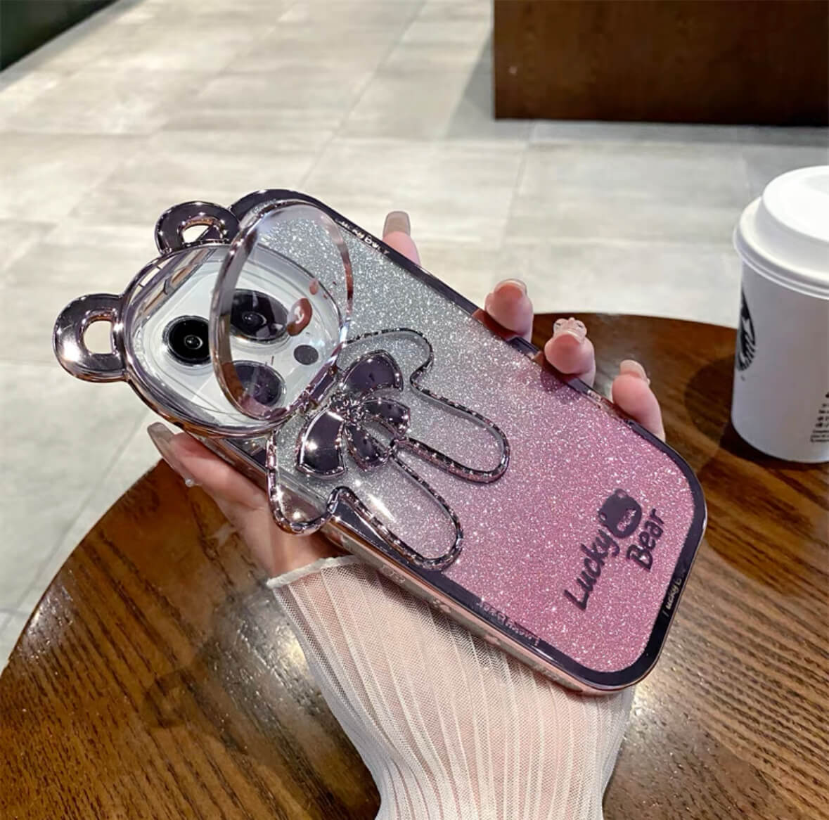 Bunny silicone bright flash bracket phone case Apple_Shopier