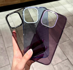 Transparent Metal lens frame Keypad HD back panel phone case Apple_Shopier