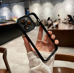 Transparent PC backplane metal lens phone case Apple_Shopier