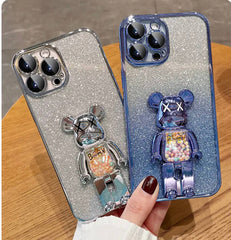 Cartoon Bear Stand Phone Case Apple_Shopier