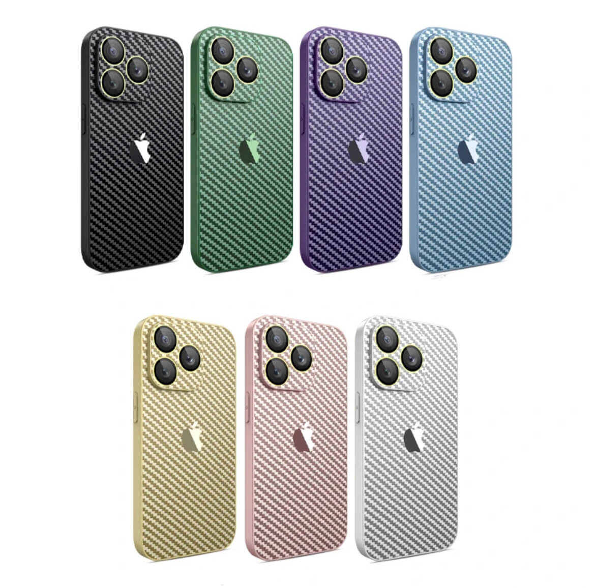 PC Full Package Carbon Fiber Textured Phone Case Apple_Shopier