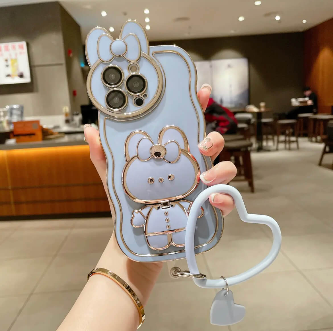 Moe rabbit cosmetic mirror bracket phone case Apple_Shopier