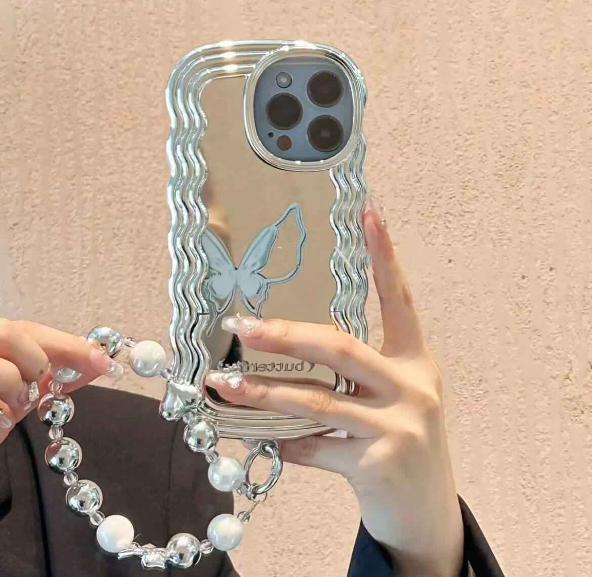 Wave Mirror Stand Phone Case Apple_Shopier